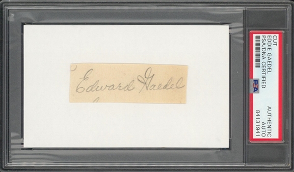 Eddie Gaedel Smallest Player in MLB History Signed Cut (PSA/DNA)
